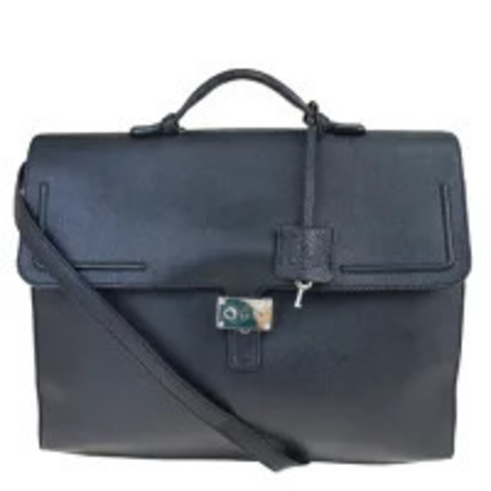 Loewe Briefcase Business Bag Handbag Shoulder Black Leather